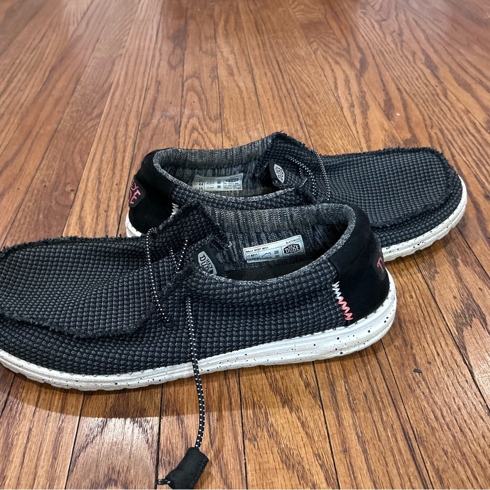 Hey Dude Black and White Casual Slip-On Shoes - Picture 4 of 8